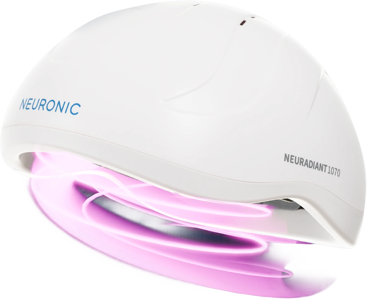 NeuroRadiant photobiomodulation (PBM) light therapy helmet used at Healthy Within